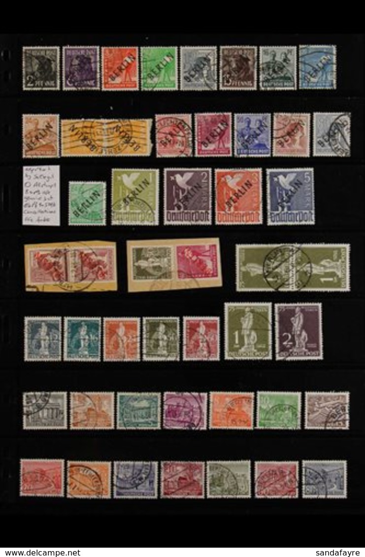 1949-1956 ATTRACTIVE COMPREHENSIVE USED COLLECTION  On Stock Pages, Includes 1949 "BERLIN" Opts In Black Set To 80pf (mo - Autres & Non Classés