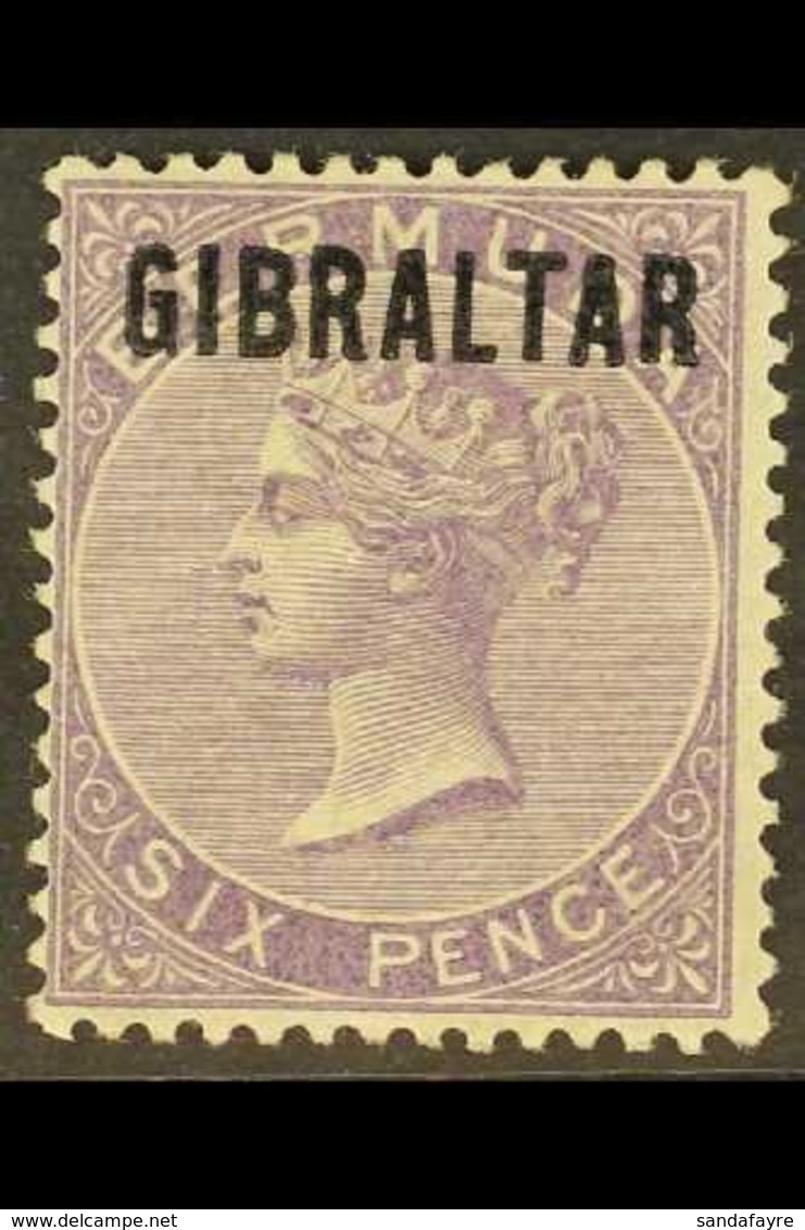 1886  6d Deep Lilac Overprint, SG 6, Fine Used, Fresh, Expertized Thier. For More Images, Please Visit Http://www.sandaf - Gibraltar