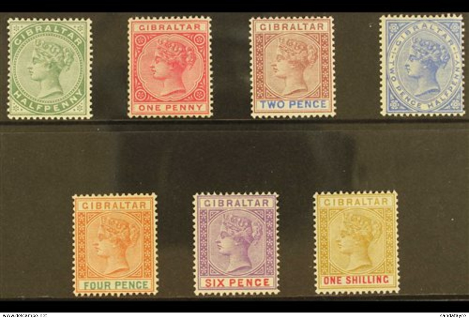 1898  Reissue In Sterling Currency Complete Set, SG 39/45, Very Fine Mint. (7 Stamps) For More Images, Please Visit Http - Gibraltar