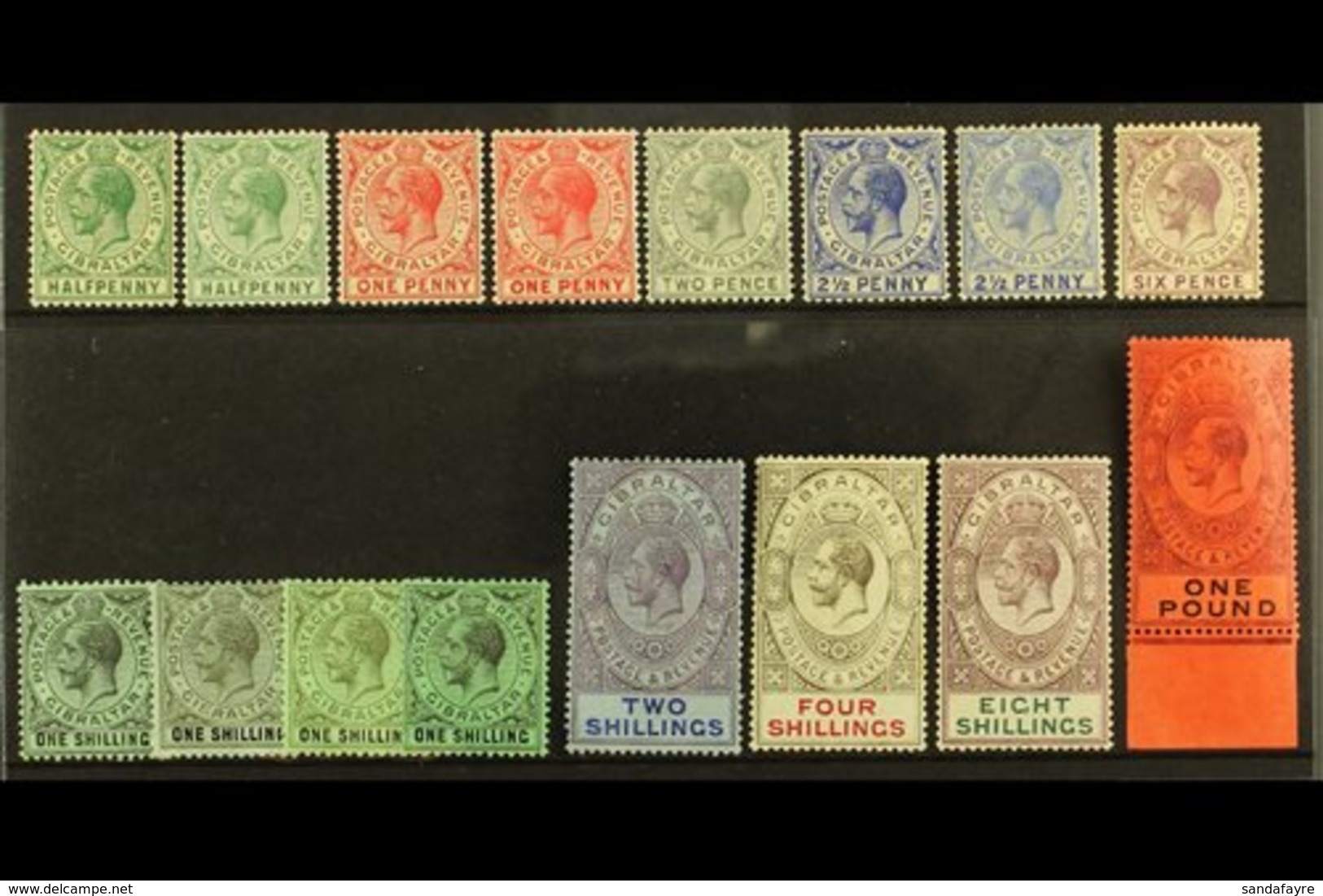 1912-24  MCA Wmk Set With Most Listed Shade Variants, SG 76/85, Fine Mint (16 Stamps) For More Images, Please Visit Http - Gibilterra