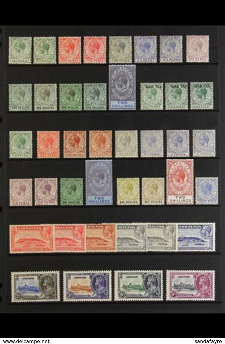 1912-35 OLD TIME MINT KGV SELECTION.  A Chiefly ALL DIFFERENT Selection Presented On A Stock Page That Includes 1912-24  - Gibilterra