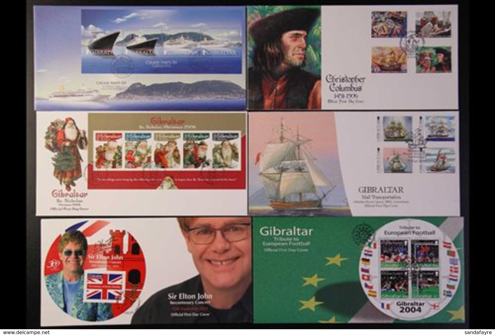 2000-2007 FIRST DAY COVERS.  All Different Collection Of Illustrated Unaddressed First Day Covers Bearing Complete Sets  - Gibraltar