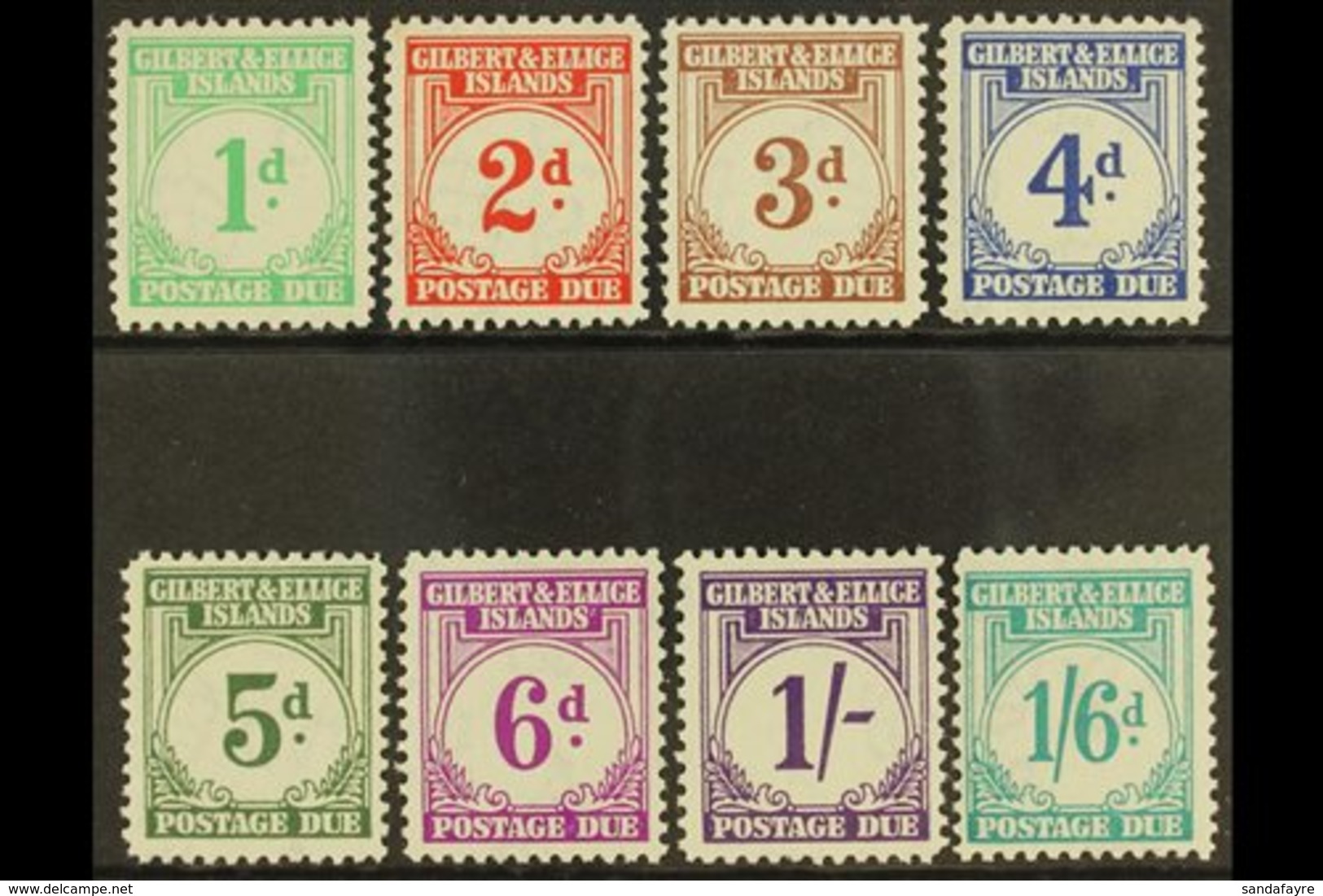 POSTAGE DUE  1940 Complete Set, SG D1/8, Fine Mint (8 Stamps) For More Images, Please Visit Http://www.sandafayre.com/it - Isole Gilbert Ed Ellice (...-1979)