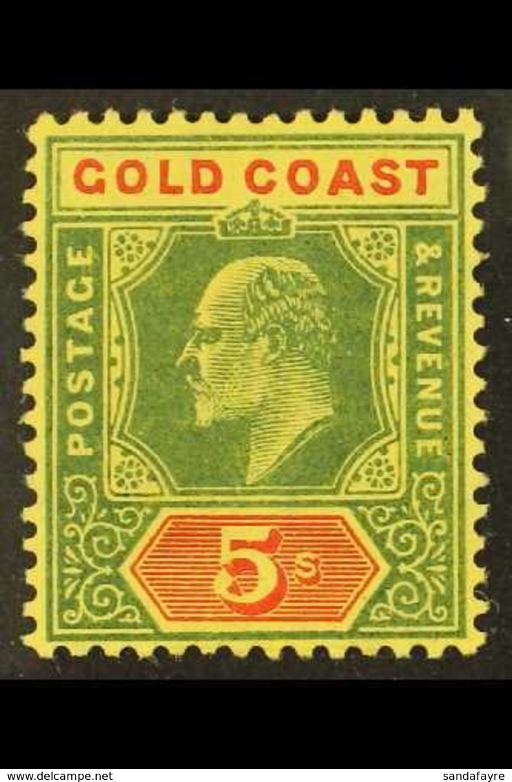 1907-13  5s Green & Red/yellow, SG 68, Very Fine Mint For More Images, Please Visit Http://www.sandafayre.com/itemdetail - Costa D'Oro (...-1957)