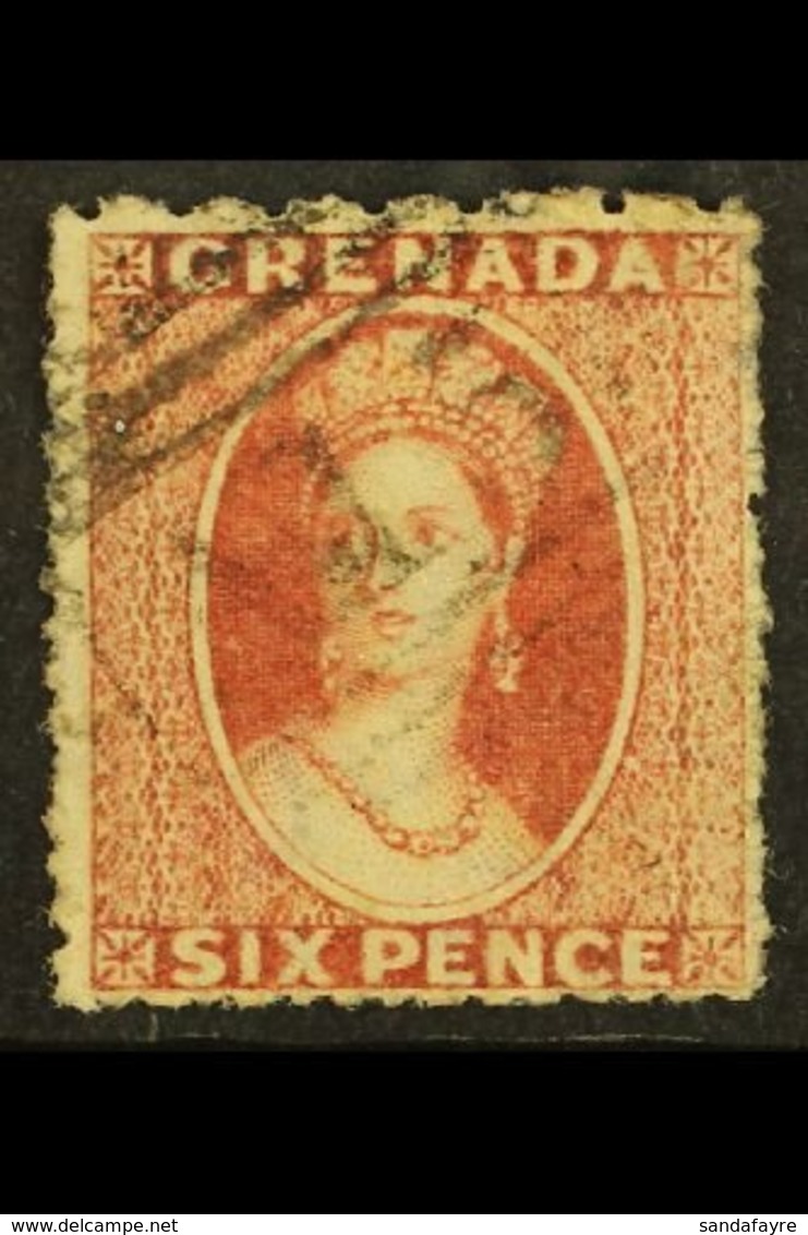 1863  6d Dull Rose Red, Wmk Sideways, SG 8, Fine Used.  For More Images, Please Visit Http://www.sandafayre.com/itemdeta - Grenade (...-1974)