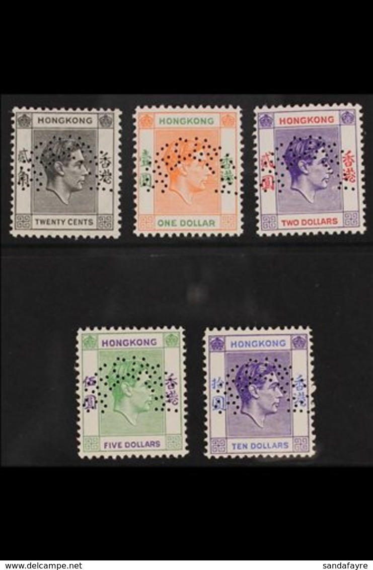 1938  Geo VI 20c Black, $1, $2, $5 Yellow Green And Violet, $10 Lilac And Blue, All Perforated "Specimen", Very Fine Min - Otros & Sin Clasificación