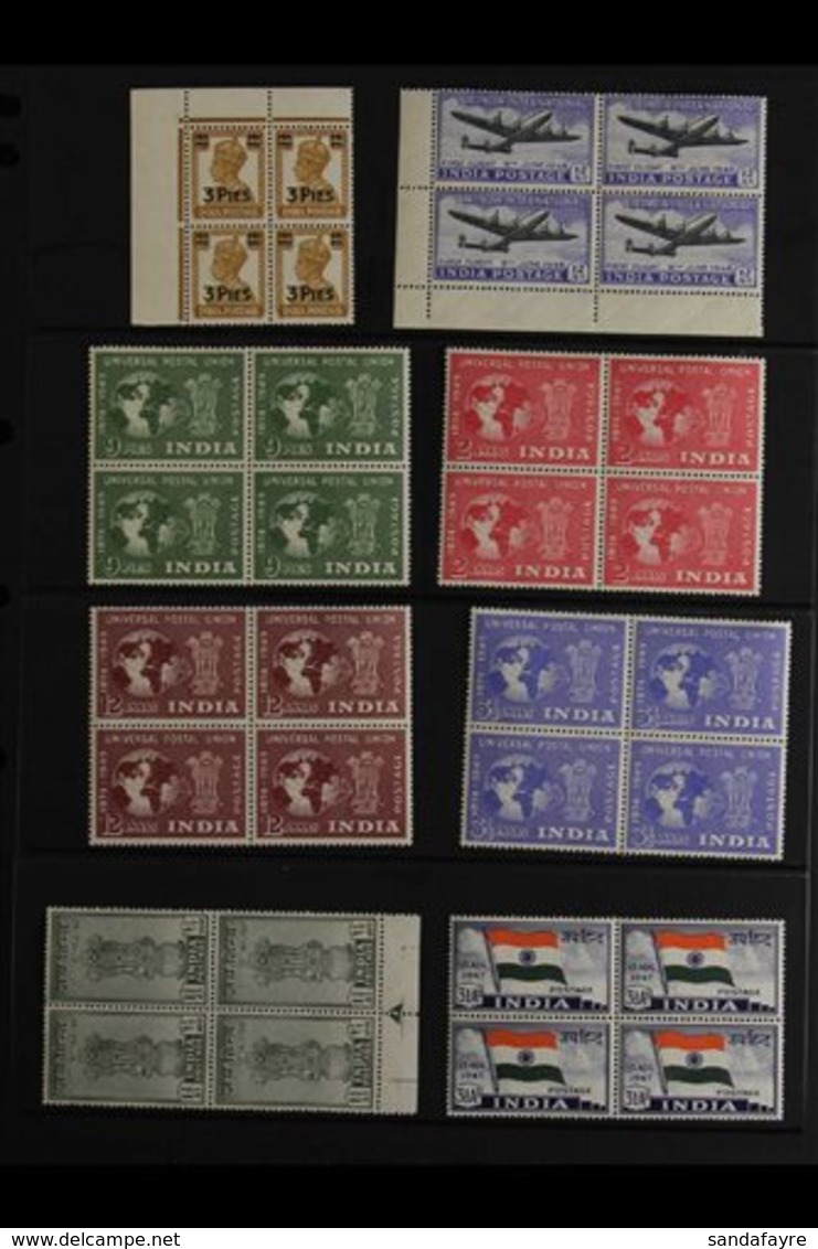 1940-1949 BLOCKS OF FOUR.  All Different Fine Mint Group Of Blocks Of 4 Presented On Stock Pages, Stamps Never Hinged Mi - Sonstige & Ohne Zuordnung