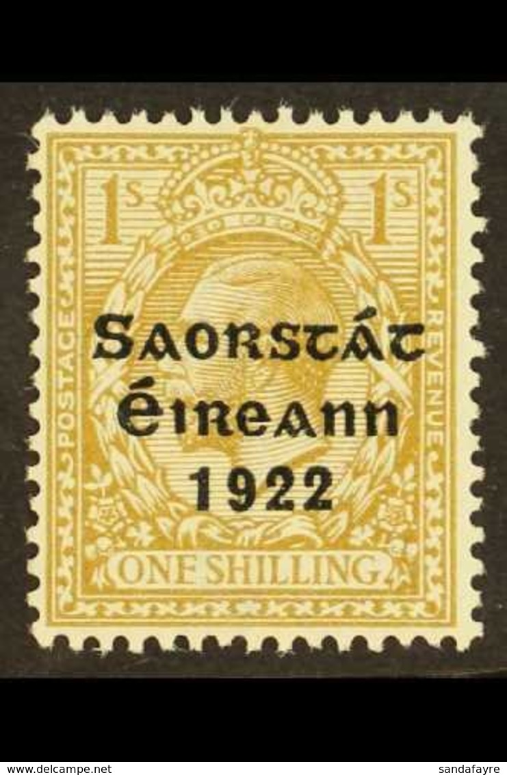1922-23 SAORSTAT  1s Bistre-brown, "ONF" For "ONE", Never Hinged Mint, Small Tone Spot On Gum. For More Images, Please V - Autres & Non Classés
