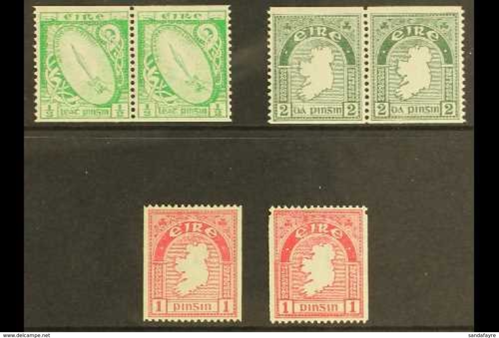 1933-34  Coil Stamps, ½d And 2d Pairs, Single Stamps Of 1d And 1d Single Perf., SG 71a, 72 B/c And 74b, In Fine And Scar - Autres & Non Classés