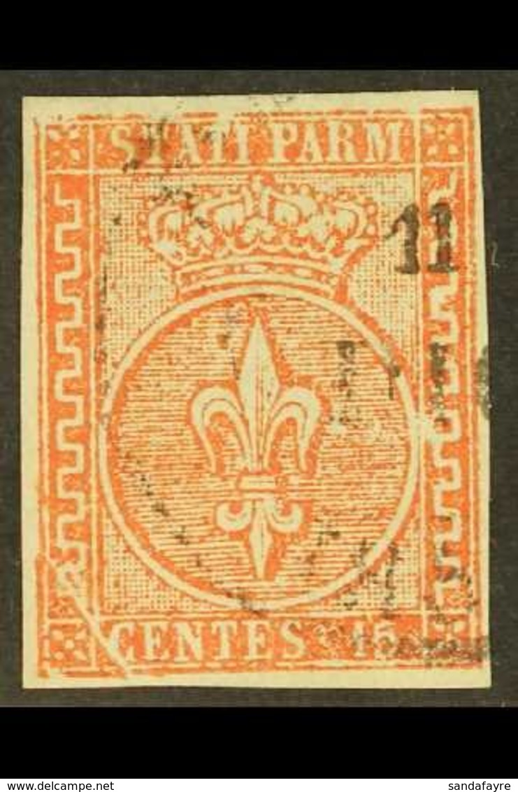 PARMA  15c Vermilion, Sass 7, Fine Used Showing A "cracked Plate" Variety At Bottom Left. For More Images, Please Visit  - Non Classés