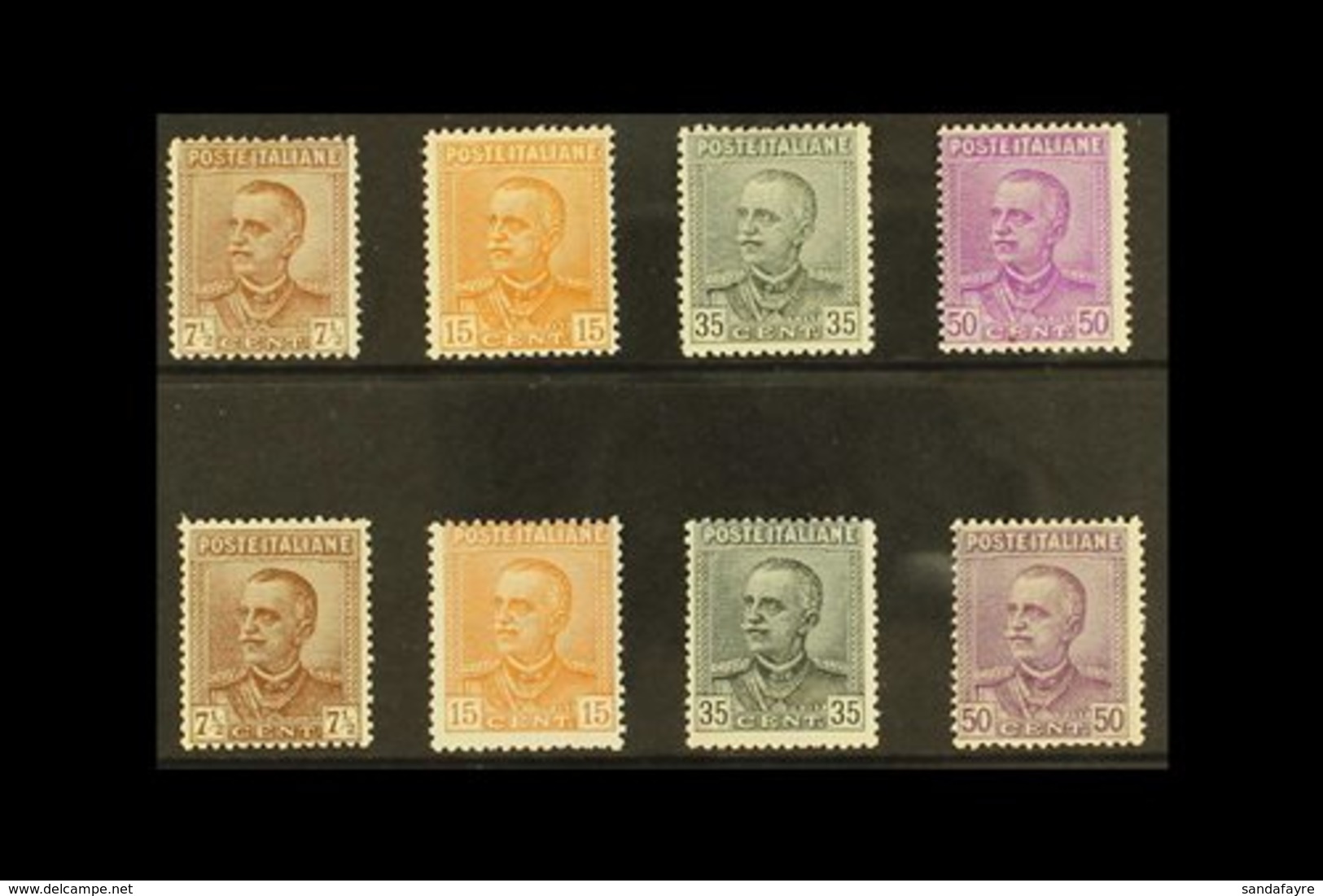 1928-9  King Victor Emmanuel III Defins, Two Complete Sets With A Distinctive Shade Of Each Value, Mi 281/4, Sassone 224 - Sin Clasificación