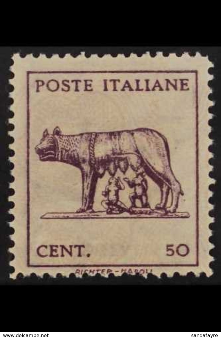 REGENCY  1943 50c Wolf, Variety "printed On Both Sides, Inverted On Reverse", Sass 515f, Very Fine Mint No Gum As Issued - Non Classificati