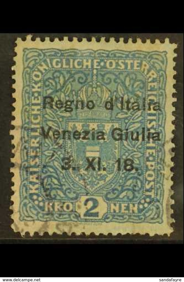 VENEZIA GIULIA  1918 2k Blue Overprint (Sassone 15, SG 45), Lightly Used, Cat 750 Euro = £640+. For More Images, Please  - Non Classificati