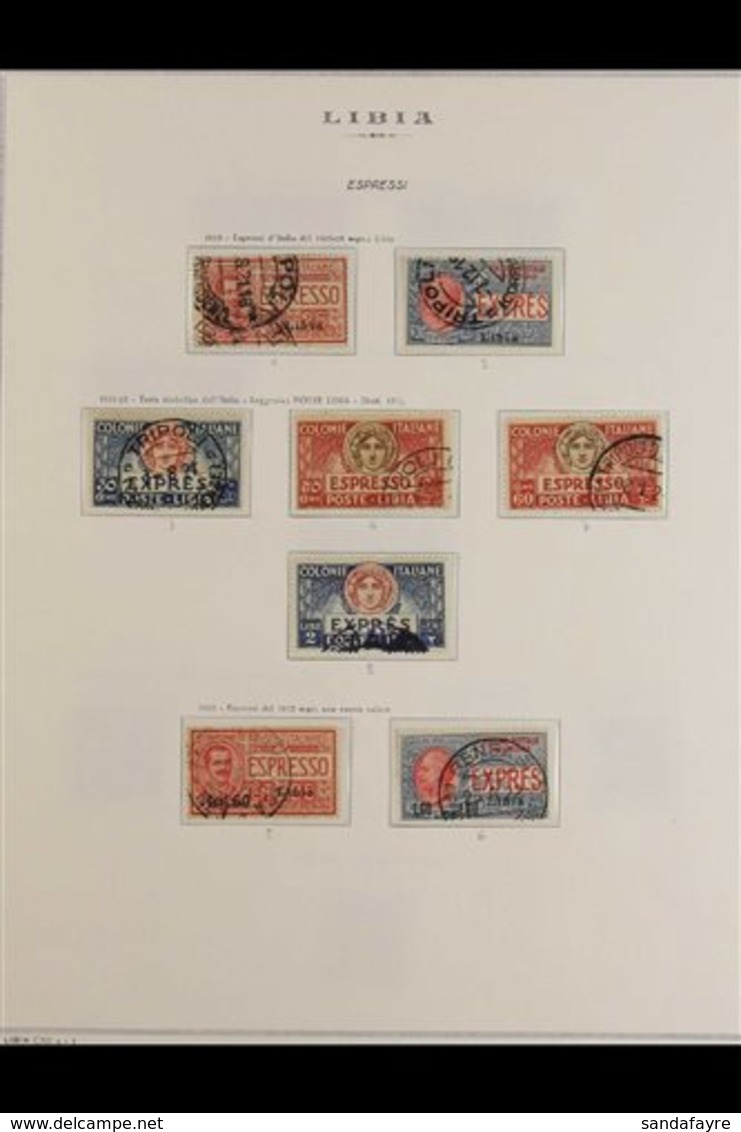 LIBYA  1912-1941 USED COLLECTION On Album Leaves. Note 1912-22 (Italy Stamps Overprinted) Range To 10L; 1921-40 Pictoria - Autres & Non Classés