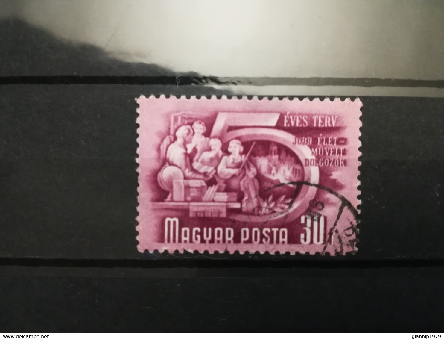 FRANCOBOLLI STAMPS UNGHERIA MAGYAR POSTA 1950 USED PLAN FIVE PIANO QUINQUENNALE HUNGARY - Usati