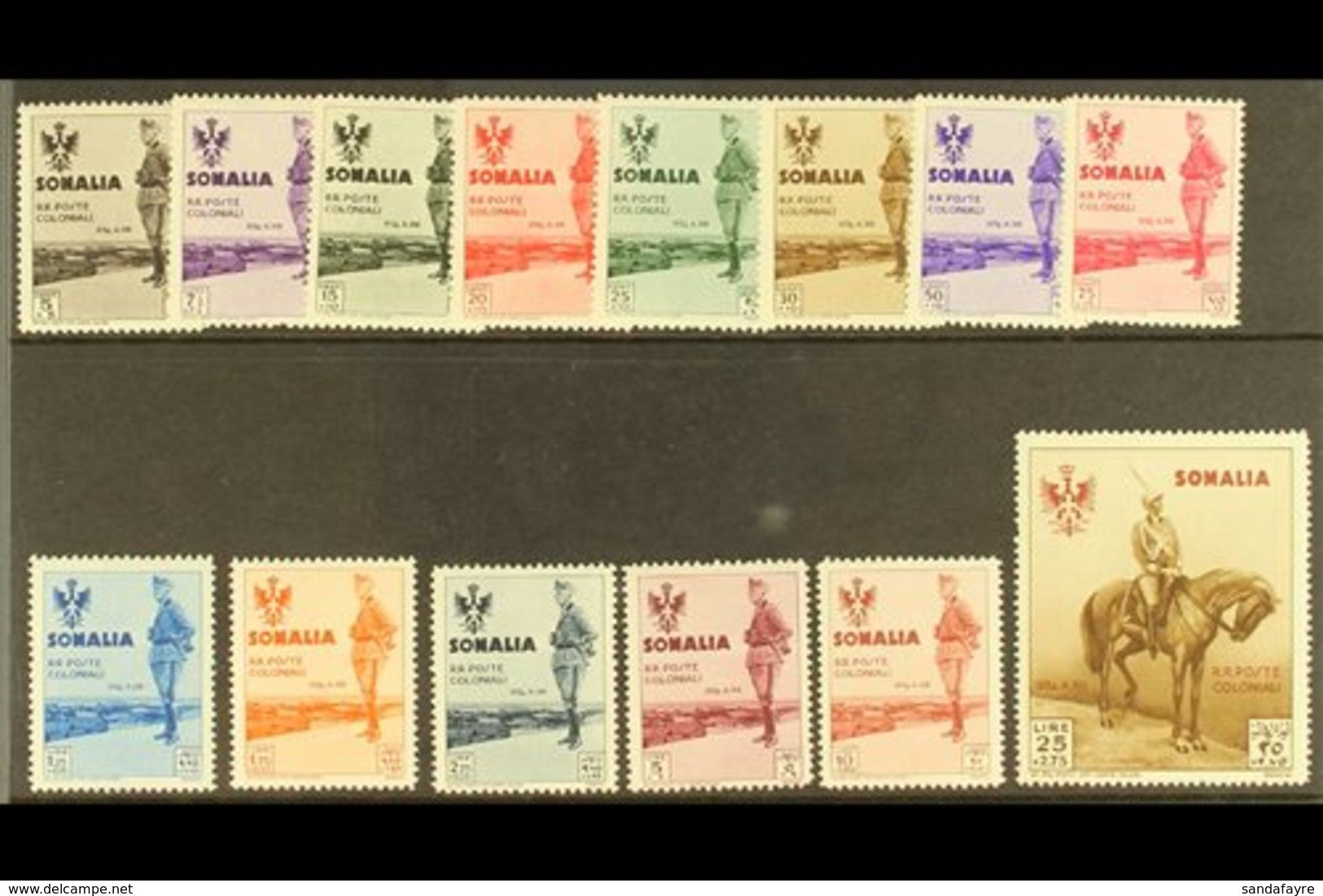 SOMALIA  1935 King Of Italy's Visit Complete Set (Sassone 199/211, SG 209/22), Never Hinged Mint, 25L With Small Natural - Other & Unclassified