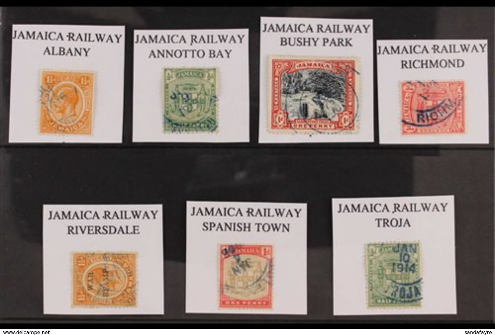 1901-1919 RAILWAY POSTMARKS.  An Interesting Group Of Very Fine Used Stamps Cancelled With Different Jamaica Railway Cds - Jamaica (...-1961)