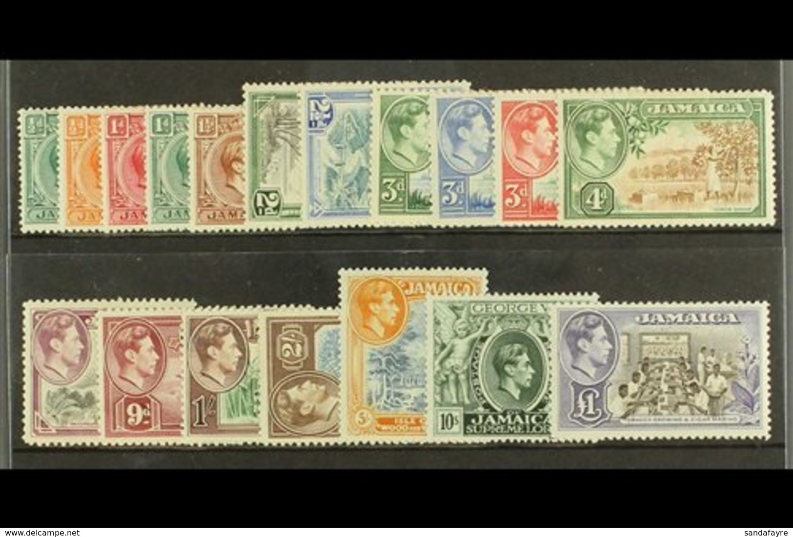 1938-52  Definitives Complete Set, SG 121/33a, Fine Mint (18 Stamps) For More Images, Please Visit Http://www.sandafayre - Jamaïque (...-1961)