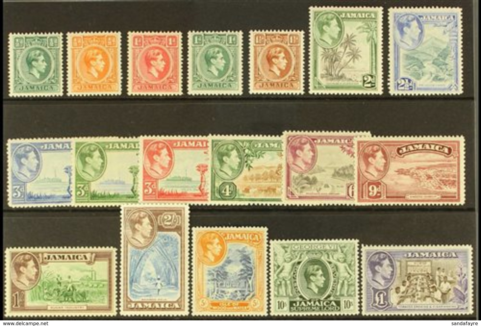 1938-52  Definitive Set, SG 121/33a, Never Hinged Mint (18 Stamps) For More Images, Please Visit Http://www.sandafayre.c - Giamaica (...-1961)