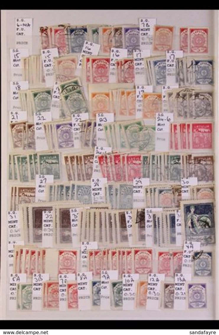 1918-1941 INTERESTING ACCUMULATION  Neatly Sorted By Issues On Stock Pages, Mint & Used Stamps With Some Duplication, In - Letonia