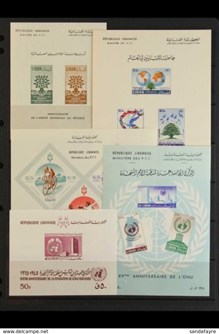 1960-1974 AIR POST MINIATURE SHEET COLLECTION.  An Attractive, ALL DIFFERENT Air Post Mini Sheet Collection Presented On - Liban