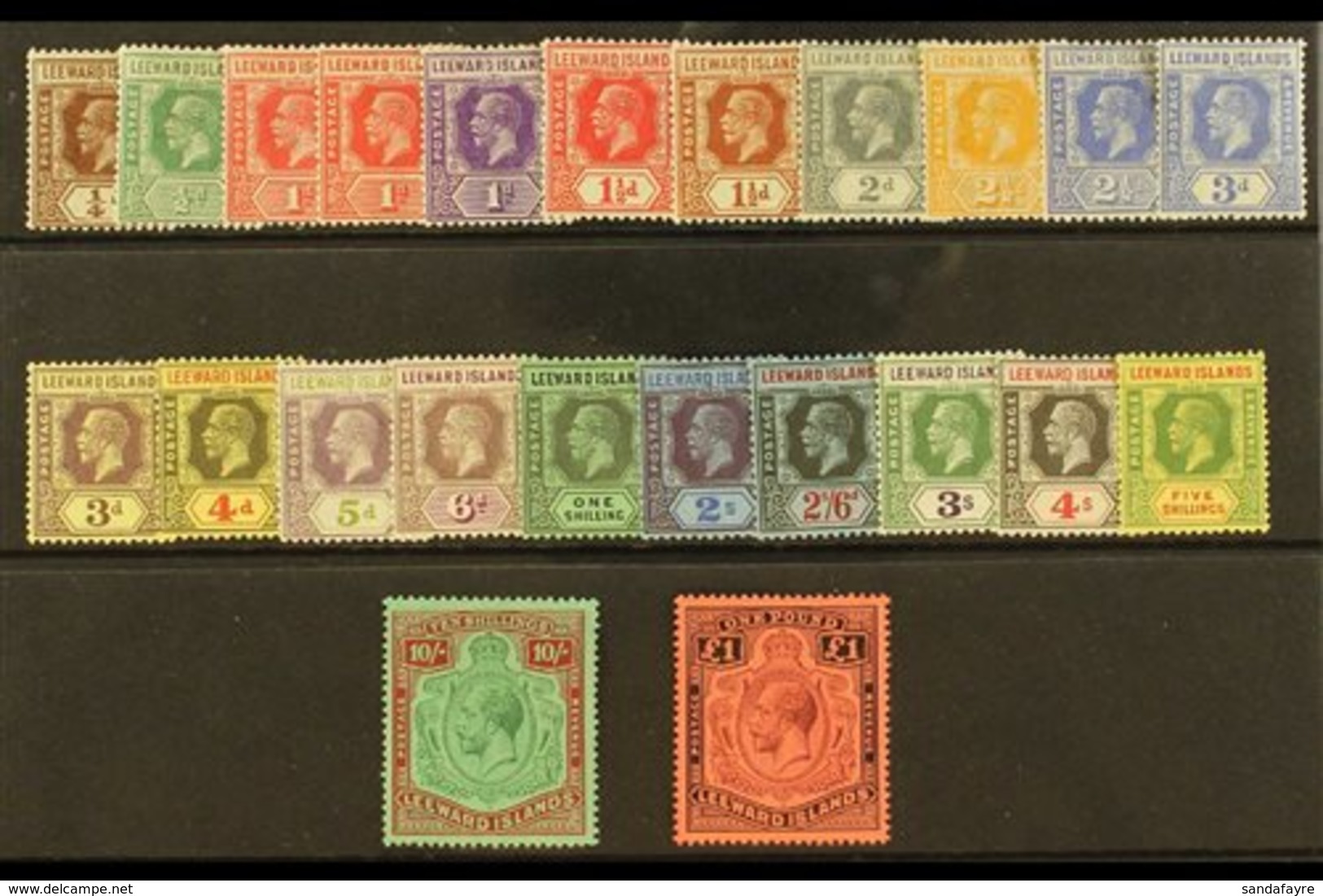 1921 - 32  Geo V Set Complete, SG 58/80, Very Fine And Fresh Mint. (23 Stamps) For More Images, Please Visit Http://www. - Leeward  Islands