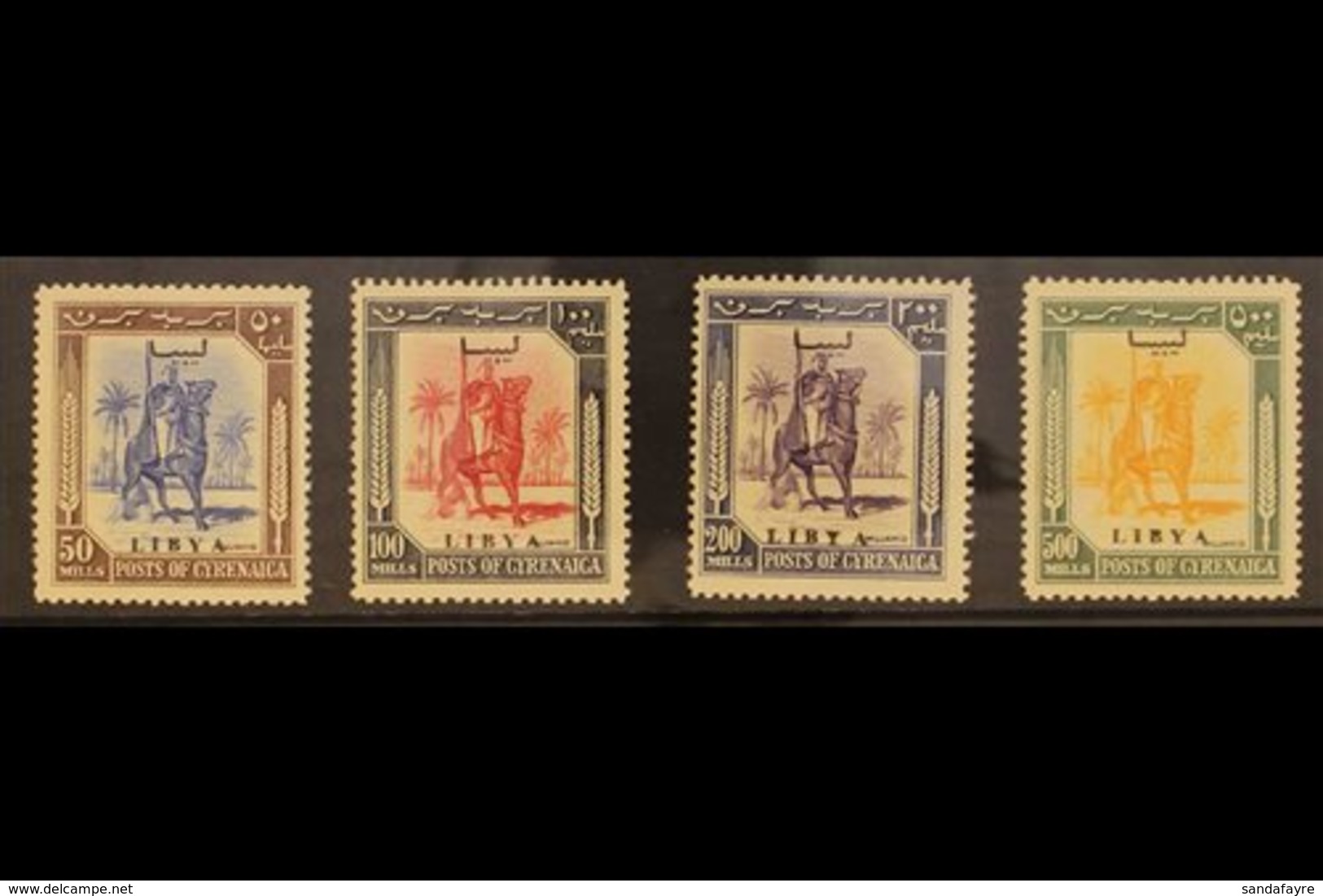 1951  (Issue For Use In Cyrenaica) Large Format High Values Set, 50m To 500m (Sass 10/13, SG 140/43), Never Hinged Mint. - Libye