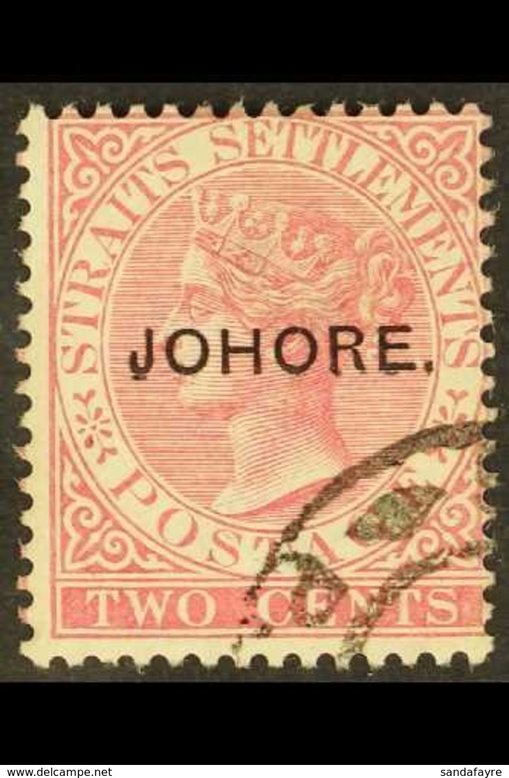 JOHORE  1884-86 2c Pale Rose "JOHORE." Overprint, SG 6, Fine Used, Fresh. For More Images, Please Visit Http://www.sanda - Otros & Sin Clasificación
