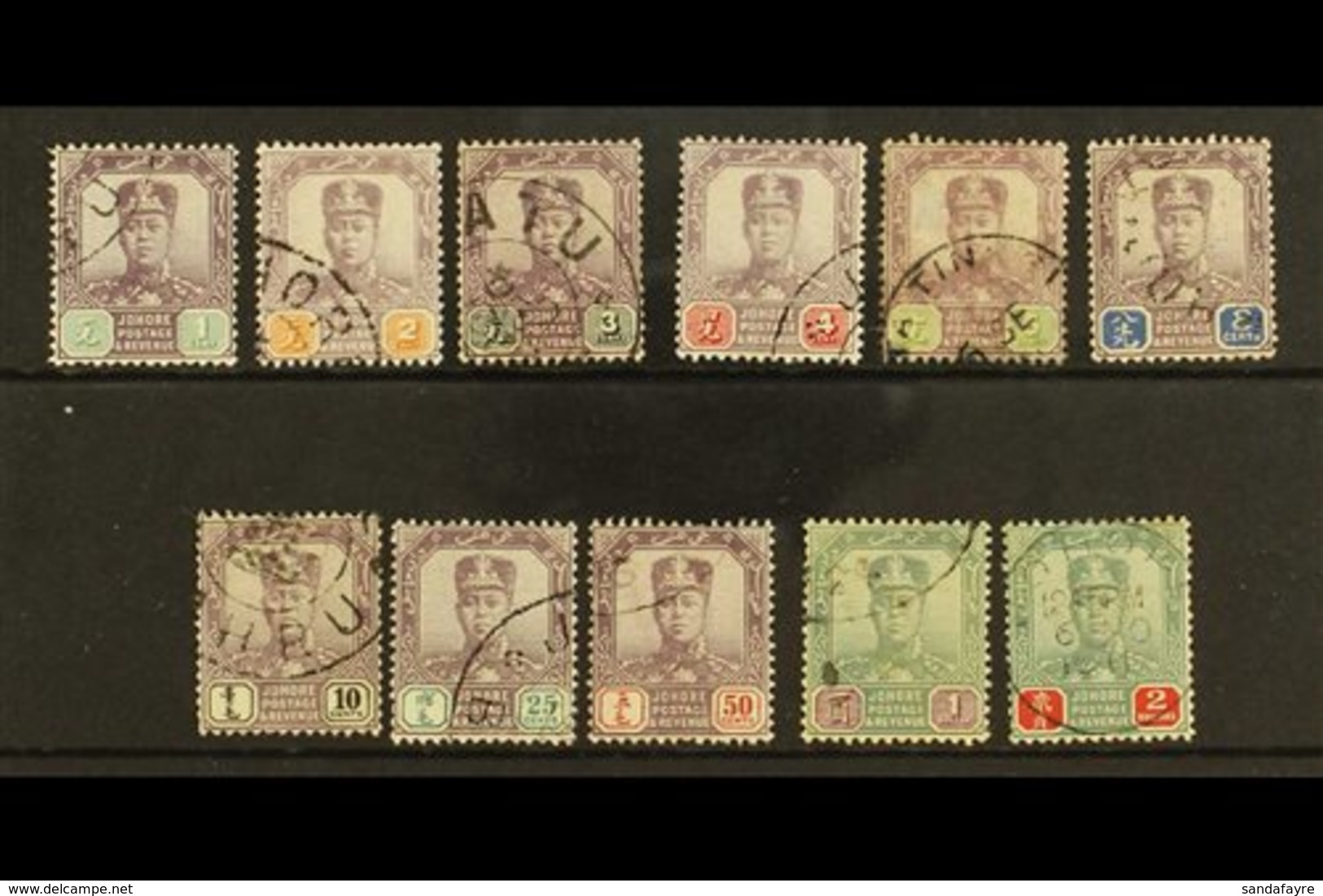 JOHORE  1904-10 Sultan Sir Ibrahim, Wmk Rosette, Set To $2, SG 61/71, Good To Fine Used, 5c Thinned, $1 & $2 Toned, But  - Autres & Non Classés