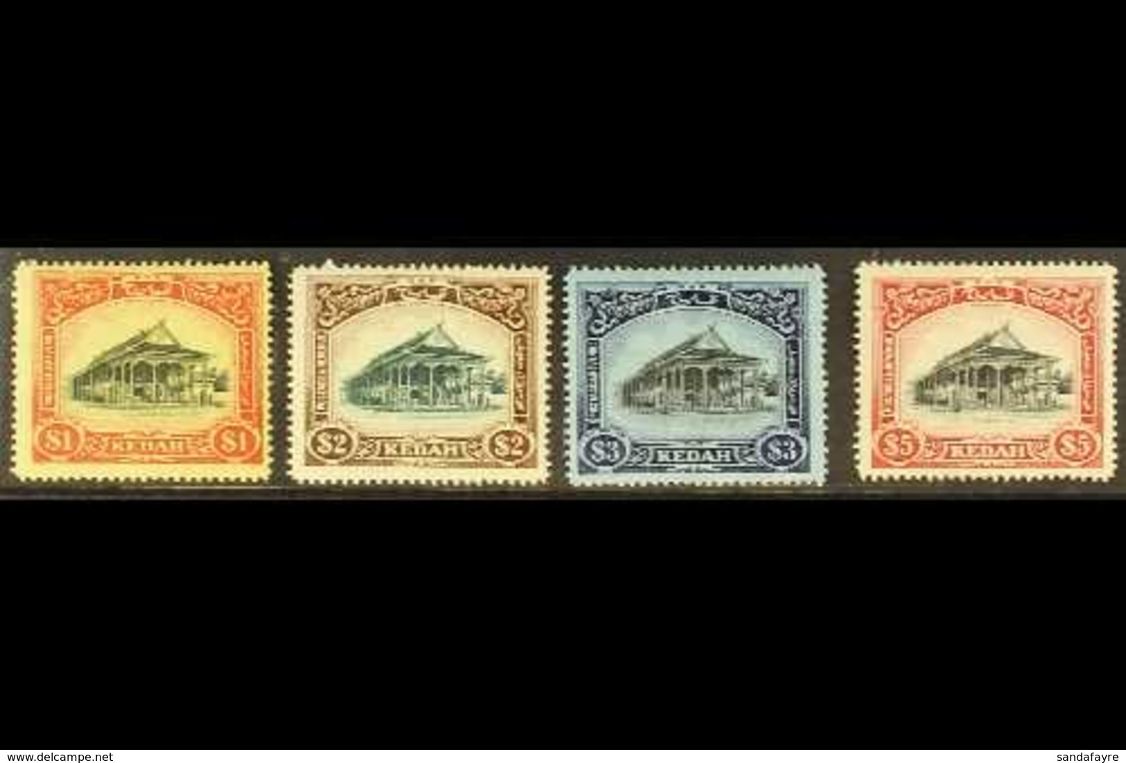 KEDAH  1912 $1 To $5, SG 11/14, Fine Mint. (4 Stamps) For More Images, Please Visit Http://www.sandafayre.com/itemdetail - Autres & Non Classés