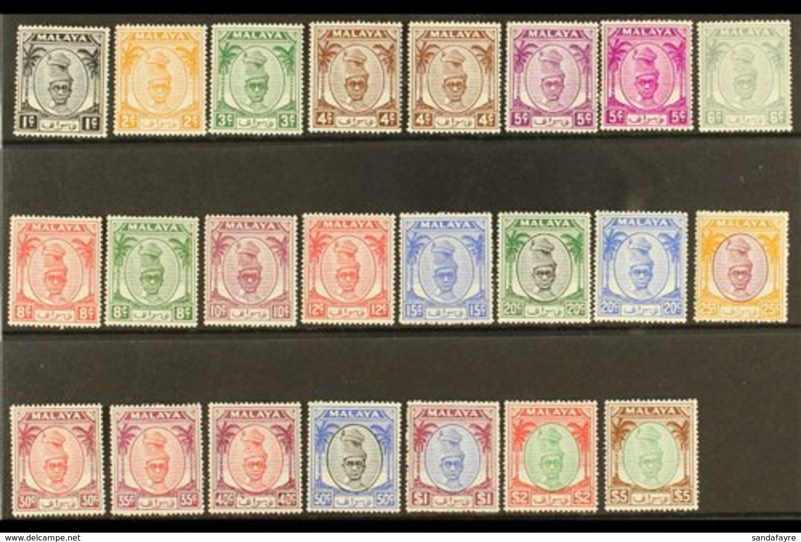 PERAK  1950-56 Complete Sultan Set, SG 128/148, Plus Listed 4c And 5c Shades, Superb Never Hinged Mint. (23 Stamps) For  - Altri & Non Classificati