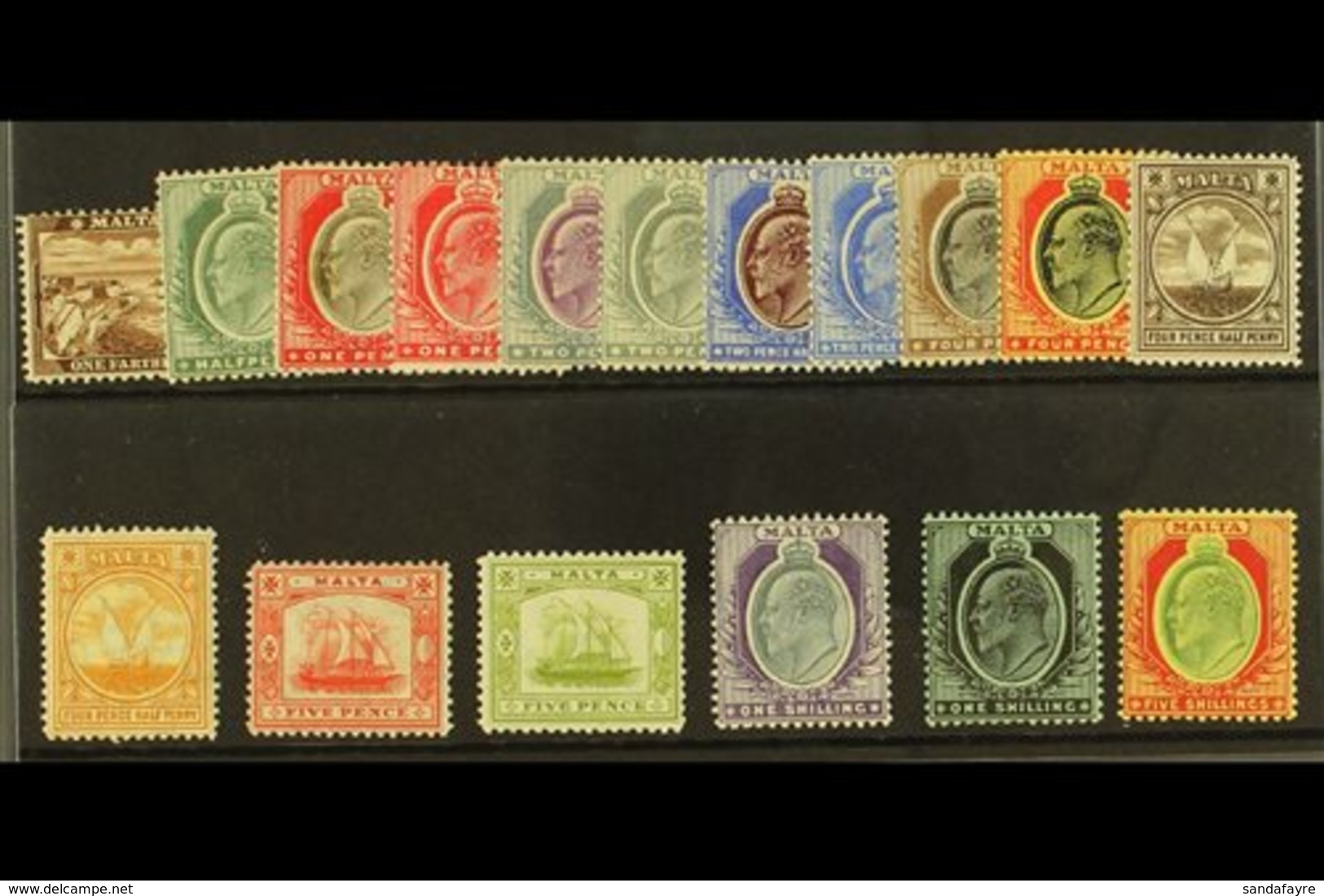 1904-14  (wmk Mult Crown CA) Complete Set, SG 45/63, Very Fine Mint. (17 Stamps) For More Images, Please Visit Http://ww - Malta (...-1964)