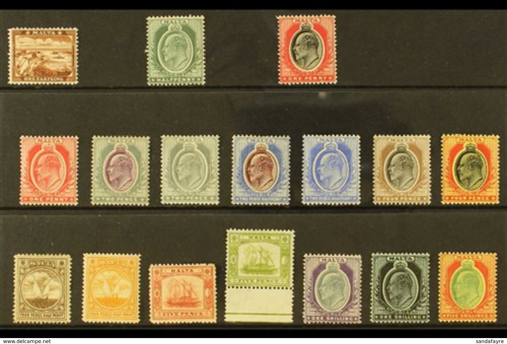 1904-14 KEVII  MCA Wmk Definitive Set, SG 45/63, Very Fine Mint (17 Stamps) For More Images, Please Visit Http://www.san - Malta (...-1964)