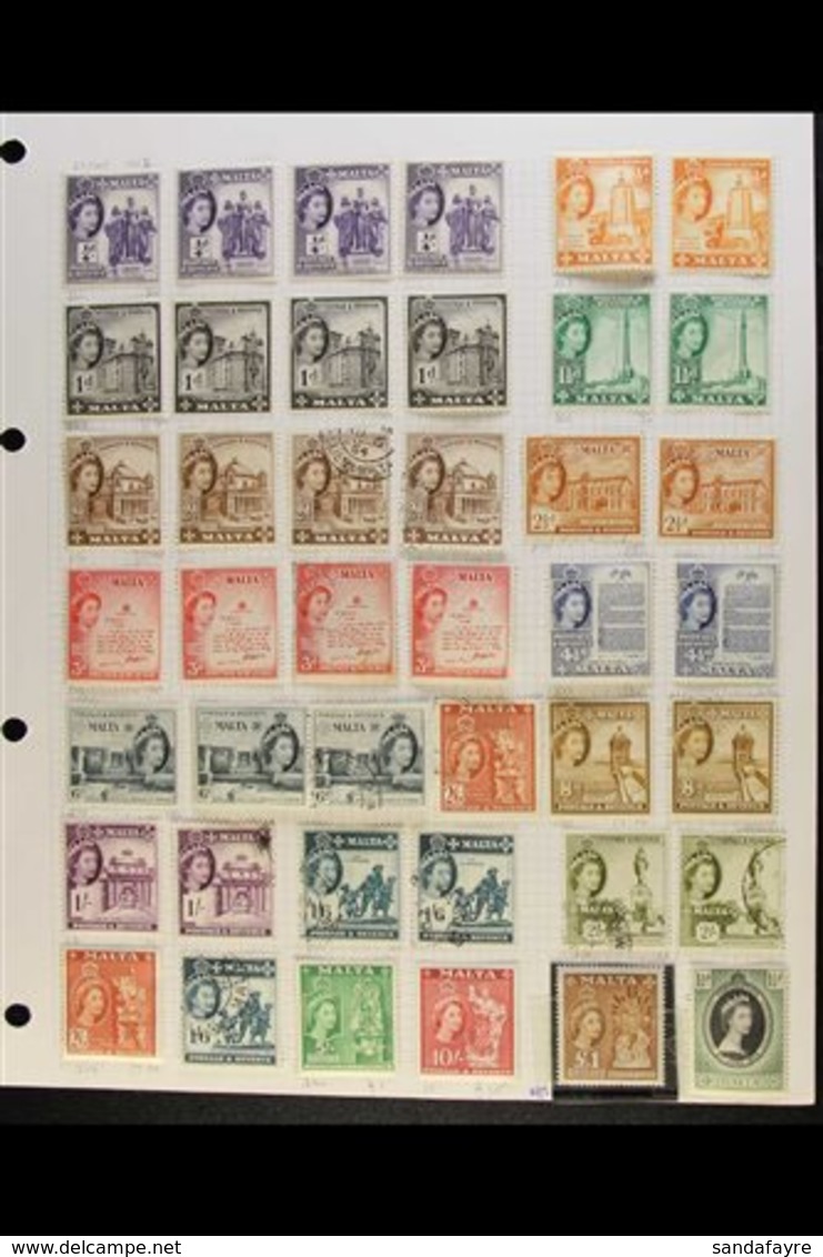 1953-2012 COLLECTION  On Leaves, Mint & Used, Earlier Issues With Light Duplication But All Different From Mid-1970's On - Malta (...-1964)