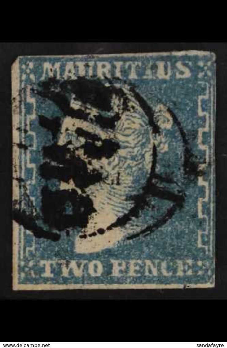 1859  2d Blue "Dardenne", SG 43a, Used With Three Margins. For More Images, Please Visit Http://www.sandafayre.com/itemd - Mauritius (...-1967)