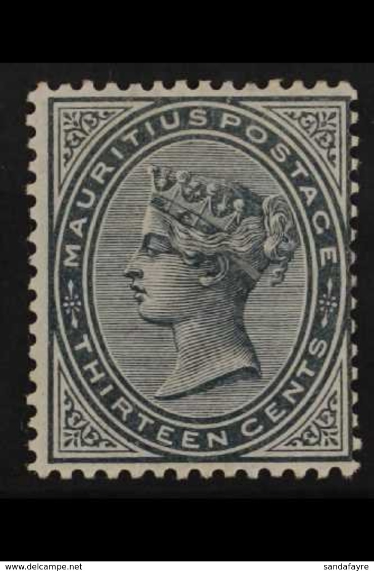 1879-80  13c Slate, Watermark Crown CC, SG 95, Fine Mint. For More Images, Please Visit Http://www.sandafayre.com/itemde - Mauritius (...-1967)