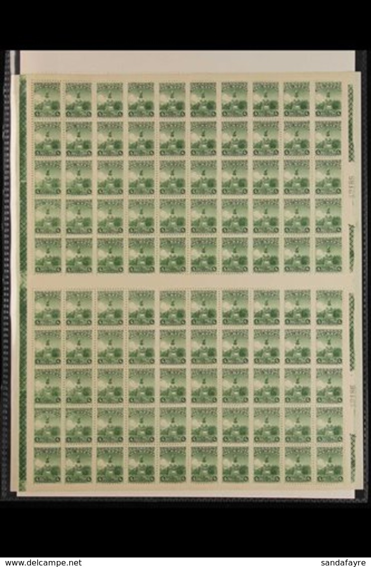 1934  4c Green "Columbus", P10½, Complete SHEET OF 100 With Selvedge To All Sides, Sc 689, SG 538, Never Hinged Mint (10 - México