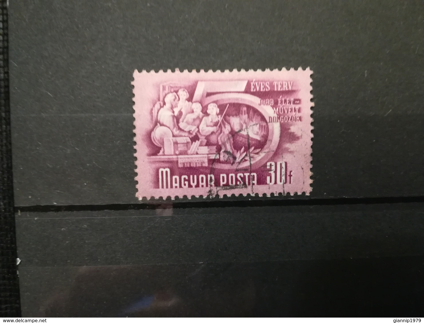 FRANCOBOLLI STAMPS UNGHERIA MAGYAR POSTA 1950 USED PLAN FIVE PIANO QUINQUENNALE HUNGARY - Usati