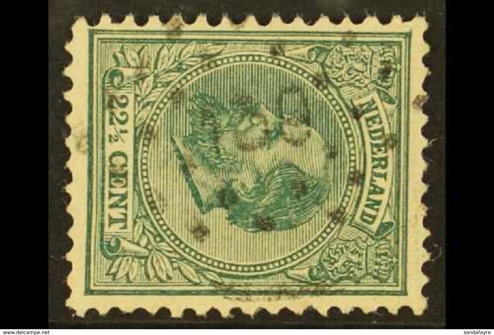 1872-91  22½c Blue-green King Perf 12½x12 (SG 86B, NVPH 25H), Fine Used With Rare "139" (ASTEN) Numeral Cancel, Fresh, S - Autres & Non Classés