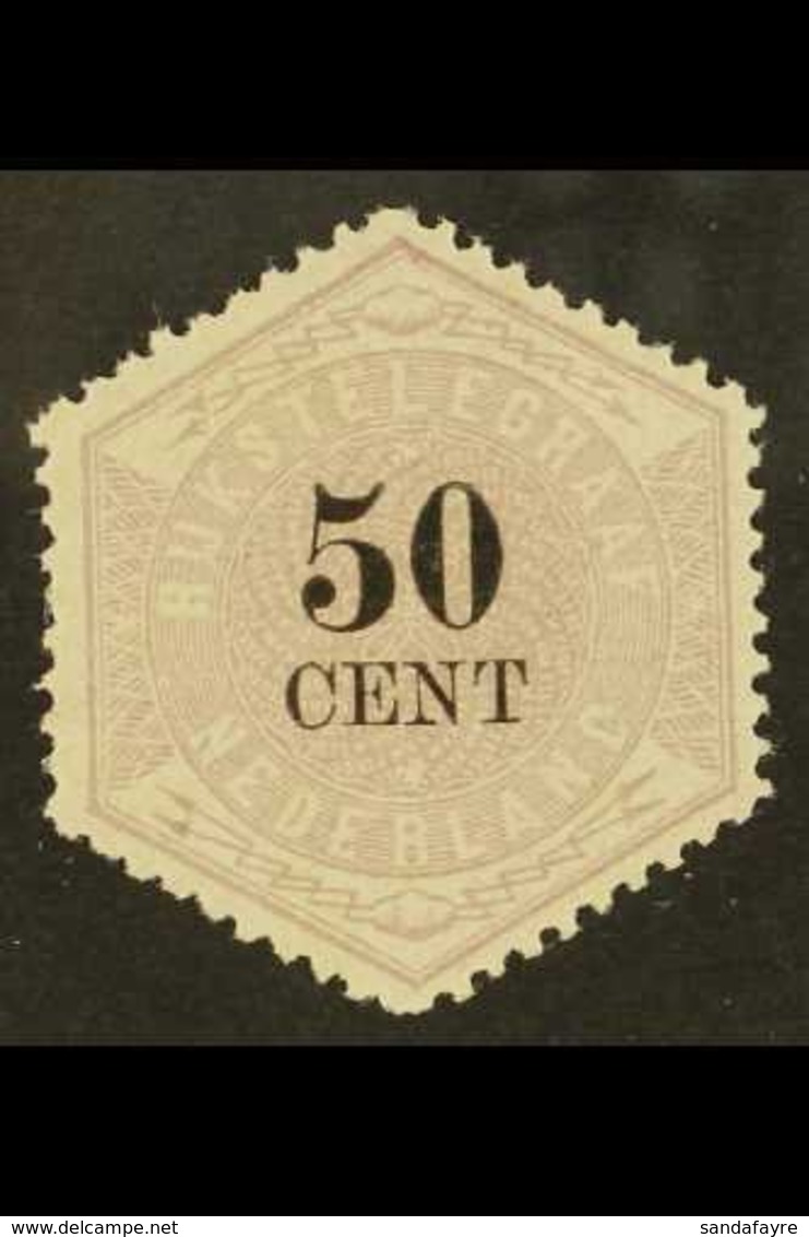 TELEGRAPH  1877-1903 50c Lilac & Black (NVPH TG9, Michel 9), Superb Mint, Very Nice Centering, Fresh & Attractive. For M - Andere & Zonder Classificatie