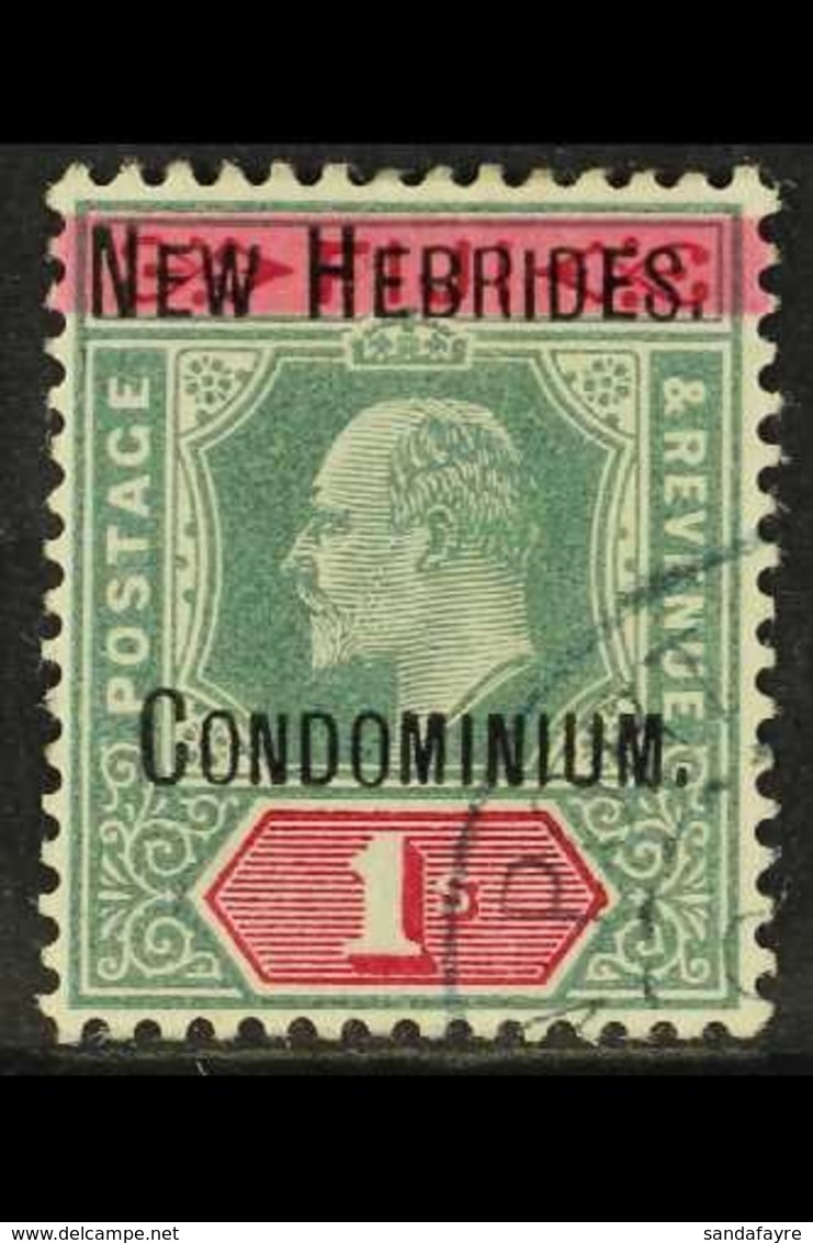 1908  1s Green And Carmine, Wmk Crown CA, SG 9, Very Fine Used. For More Images, Please Visit Http://www.sandafayre.com/ - Other & Unclassified