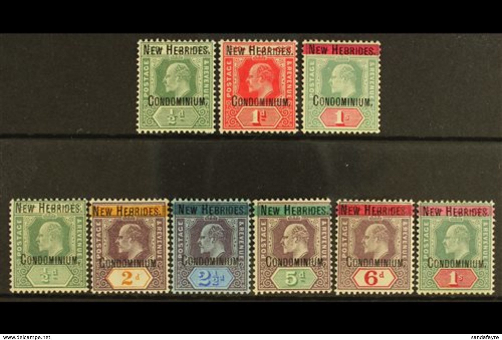 1908  Fiji Opt'd KEVII Set, SG 1a/9, Fine Mint (9 Stamps) For More Images, Please Visit Http://www.sandafayre.com/itemde - Other & Unclassified