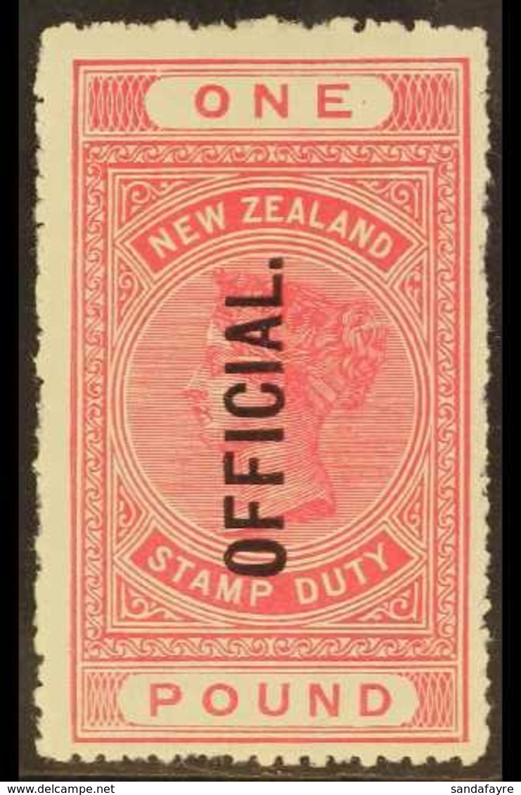 OFFICIALS  1913. £1 Rose Carmine (chalk - Surfaced -De La Rue Paper), "Official" Overprinted, SG O84, Fine Mint For More - Autres & Non Classés