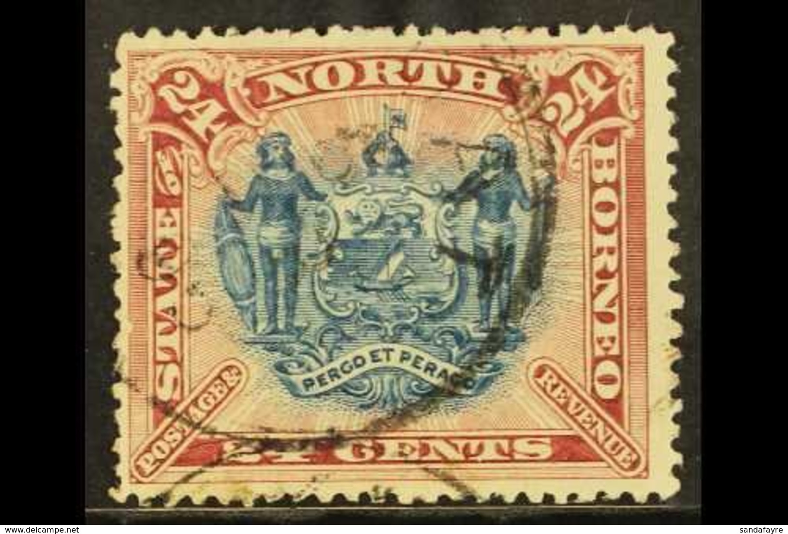 1894  24c Blue & Rose-lake Perf 13½-14, SG 79c, Fine Postally Used With C.d.s. For More Images, Please Visit Http://www. - North Borneo (...-1963)