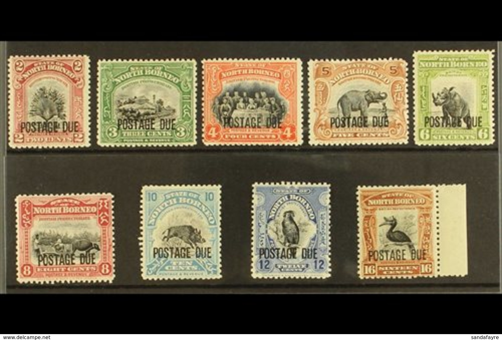 POSTAGE DUE  1930-38 Perf 12½ Complete Set, SG D76/84, Fresh Mint, The 6c & 10c Each With Small Hinge Thin. (9 Stamps) F - North Borneo (...-1963)