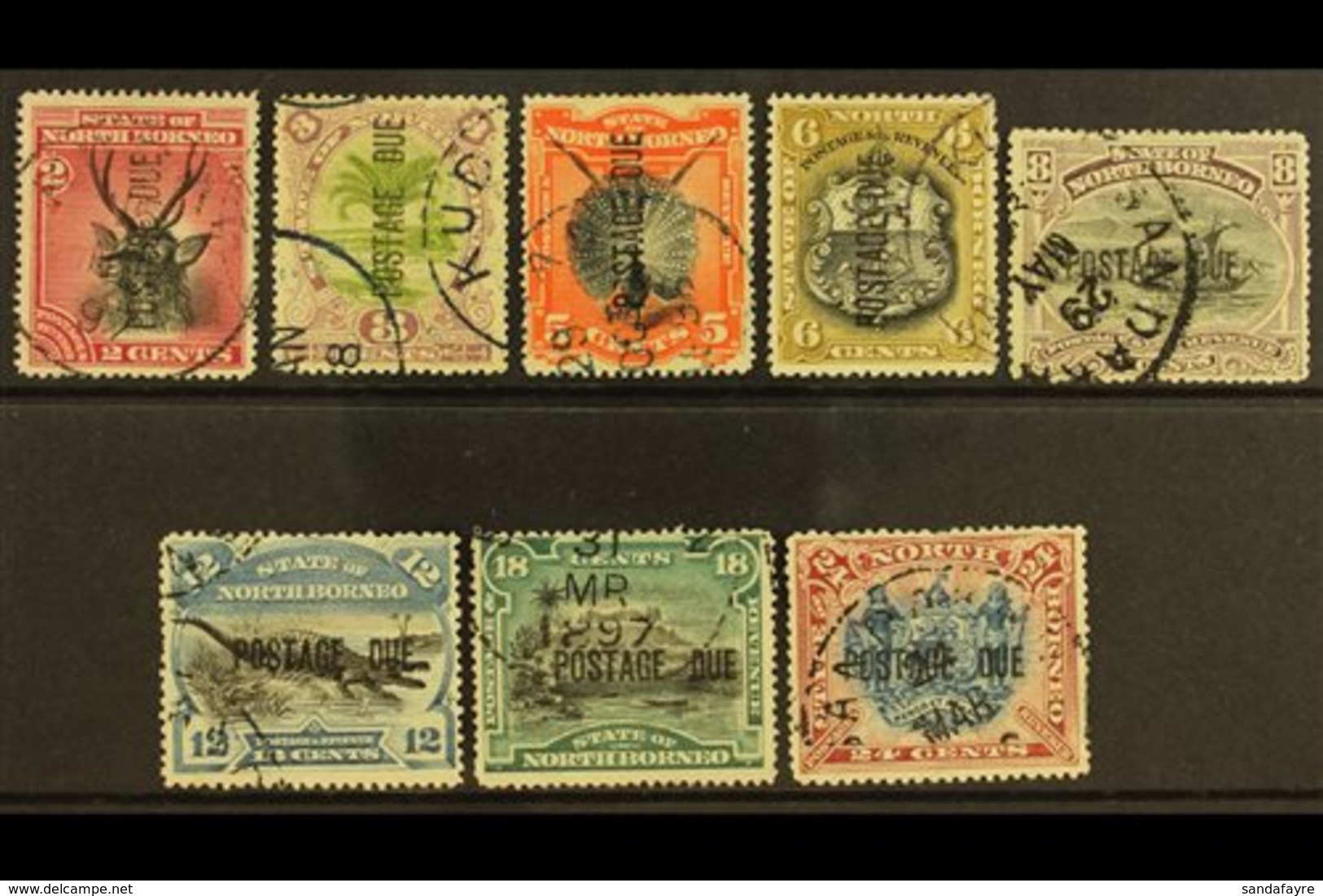 POSTAGE DUES  1895 Set Complete, SG D1/11, Very Fine And Fresh Used (8 Stamps) For More Images, Please Visit Http://www. - Nordborneo (...-1963)