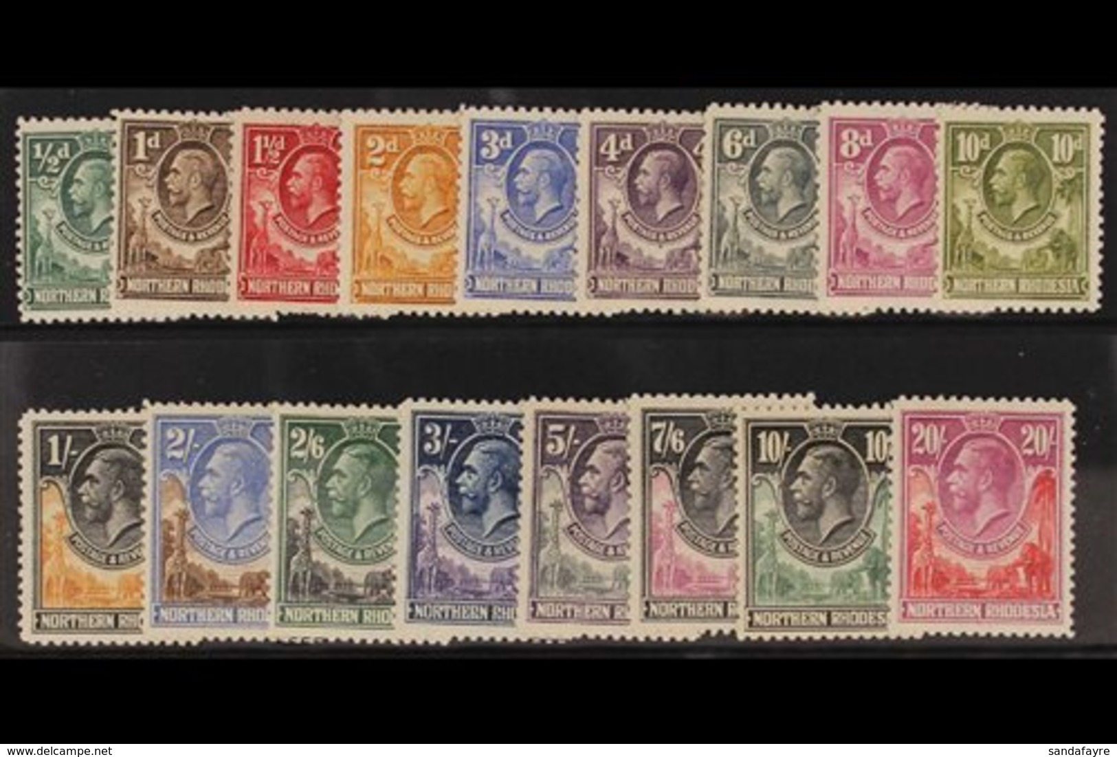 1925-29  Complete Definitive Set, SG 1/17, Very Fine Mint. (17 Stamps) For More Images, Please Visit Http://www.sandafay - Northern Rhodesia (...-1963)