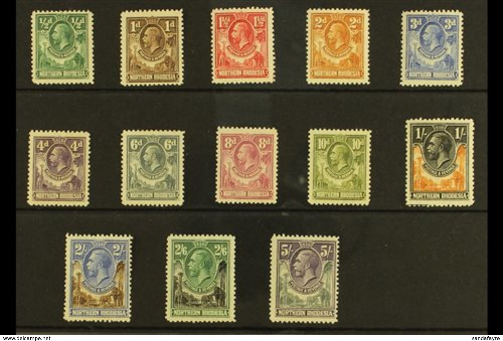 1925-29  KGV Definitive Set To 2s6d (SG 1/12), Plus 5s (SG 14), Fine Fresh Mint. (13 Stamps) For More Images, Please Vis - Northern Rhodesia (...-1963)