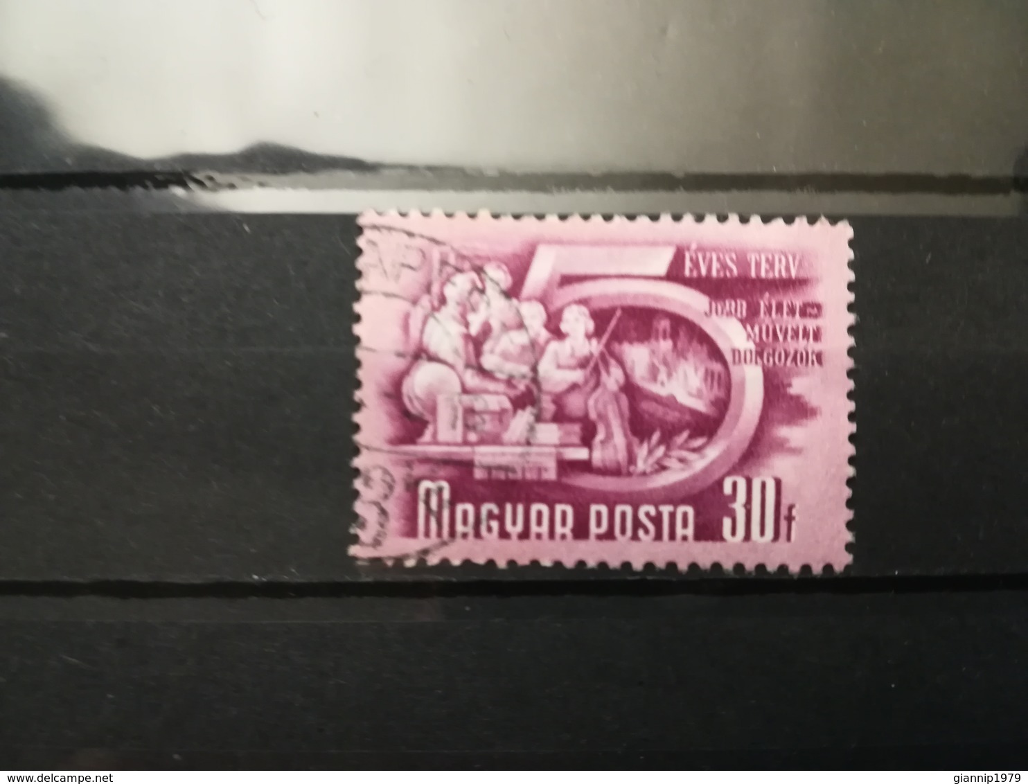 FRANCOBOLLI STAMPS UNGHERIA MAGYAR POSTA 1950 USED PLAN FIVE PIANO QUINQUENNALE HUNGARY - Usati