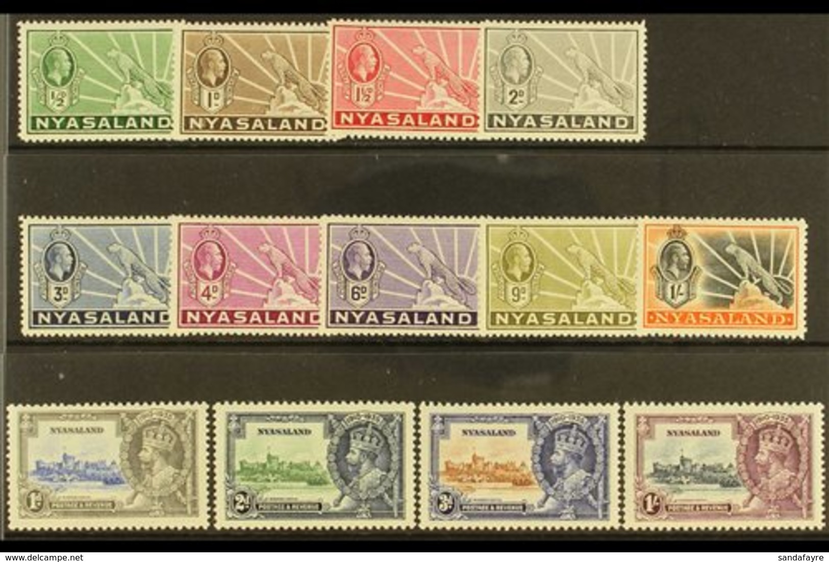 1934-35  KGV VERY FINE MINT  "Symbol Of The Protectorate" & " Silver Jubilee" Sets, SG 114/26, VFM (13 Stamps) For More  - Nyassaland (1907-1953)